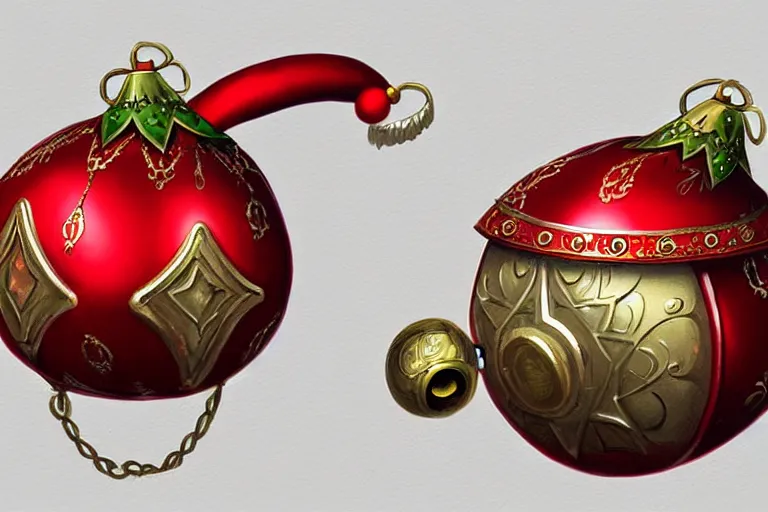 Prompt: a detailed concept art of a jingle bell, trending on artstation, digital art