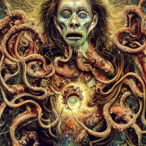 Prompt: the transcendent being embodying chaos, photorealistic, detailed photography, divinity, awful, cosmic horror, religious art