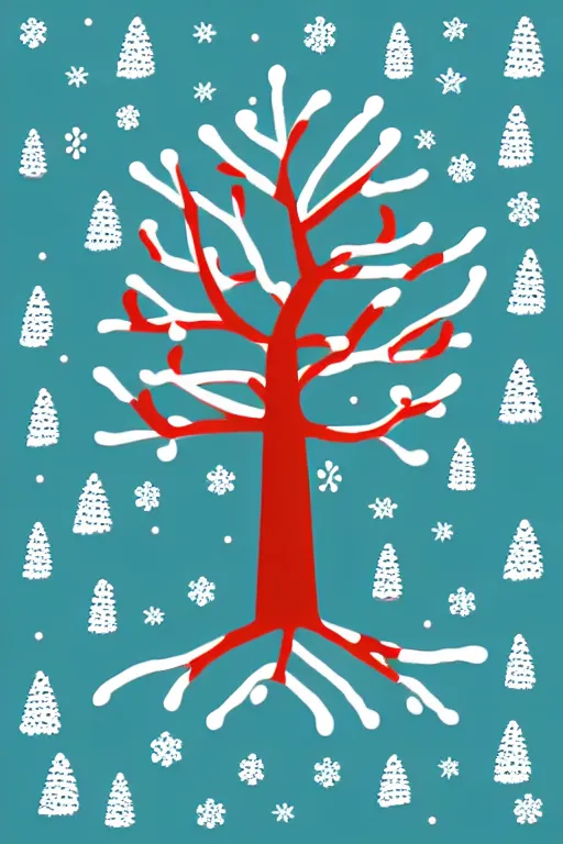 Image similar to doodle scribble scandi winter tree, sticker - art, svg vector, adobe - illustrator