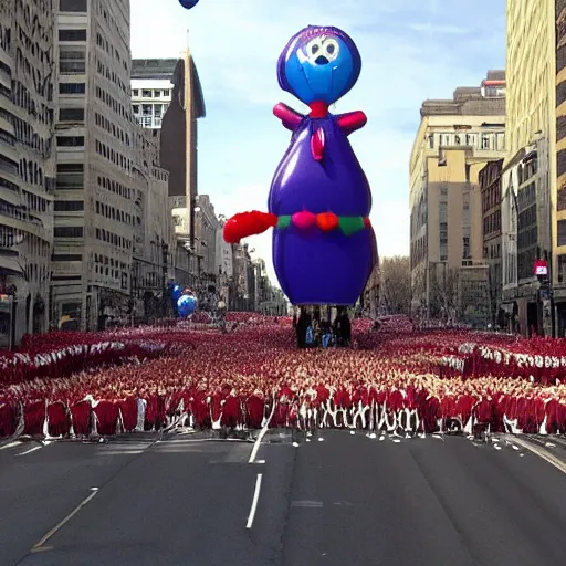 Image similar to a Macy’s Parade balloon of Bill Clinton