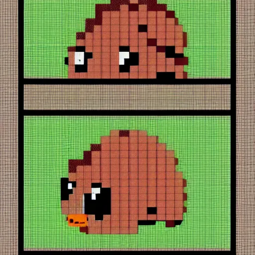 Prompt: game art hedgehog pixels