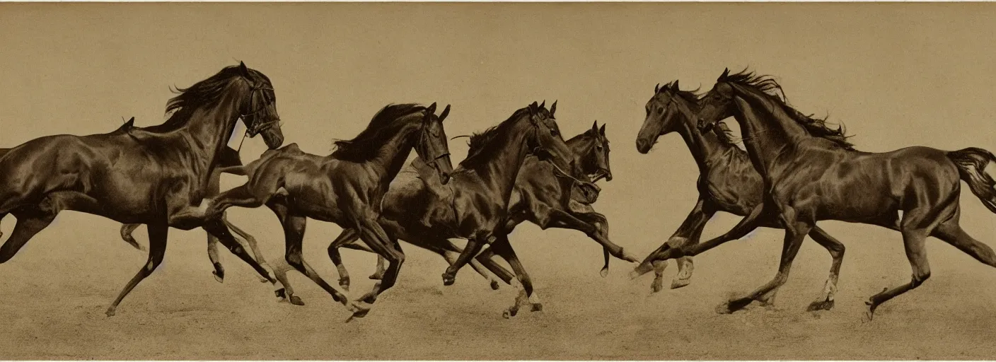 Image similar to horse running by muybridge, chronophotography