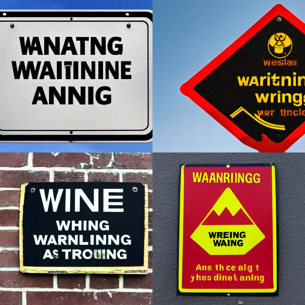 Prompt: a sign that says warning : this is a sign