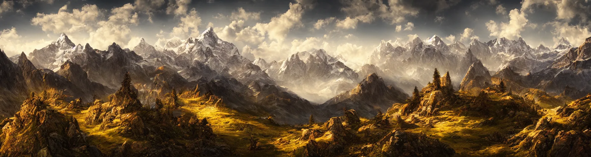 Prompt: mountain landscape, art, high detail, high definition, cinematic,