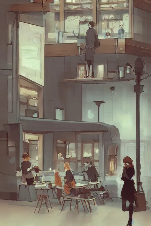 Image similar to coffee shop, by loish trending on artstation deviantart