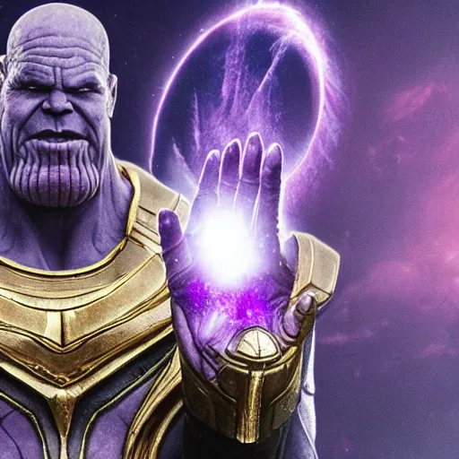 Image similar to thanos holding the one ring