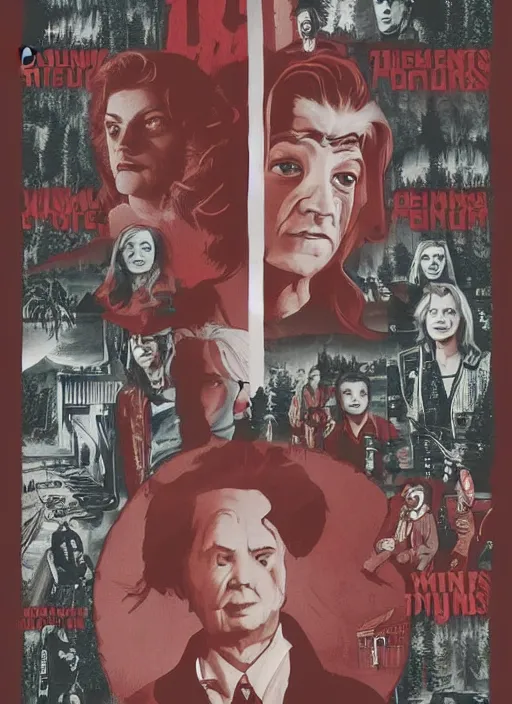 Prompt: twin peaks movie poster art by danilo ducak