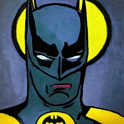 Image similar to a painting of batman by van gogh, art, trending on instagram