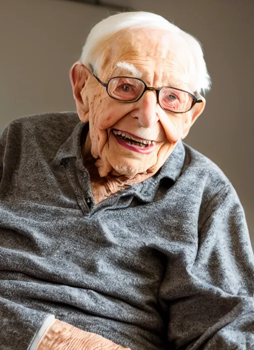 Prompt: dslr photo portrait still of 9 0 year old age 9 0 david lange at age 9 0!!!, 8 5 mm f 1. 8