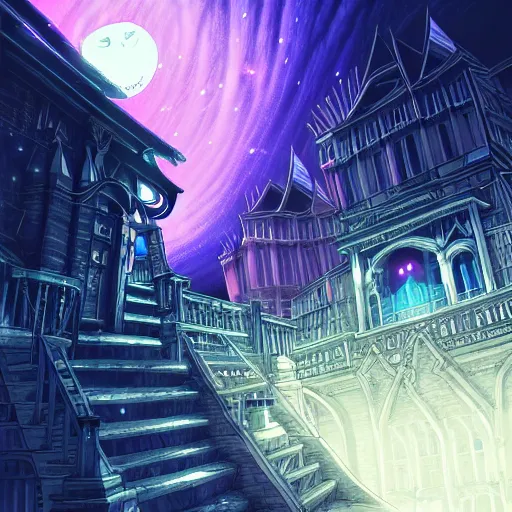 Image similar to a beautiful detailed anime illustration of architecture catacomb by zack snyder, at dusk uv light at winter alien gem at night fantasy elysian retro infrared poppy nightvision neon noir anime crystal dramatic lightning, archdaily, wallpaper, highly detailed, trending on artstation.