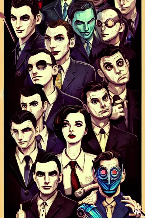 Image similar to the wolfs squad, pop art, pixel, bioshock art style, gta chinatown art style, face features, body features, ultra realistic art, digital painting, concept art, smooth, sharp focus, illustration, intricate, without duplication, elegant, confident posse, art by artgerm and richard hamilton and mimmo rottela, kirokaze and paul robertson