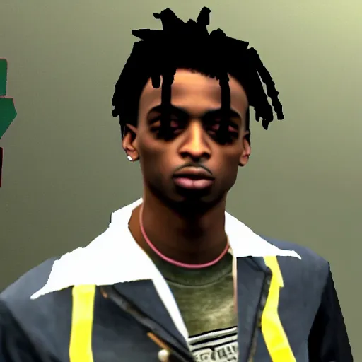 KREA - full body shot of Playboi Carti in GTA San Andreas, PlayStation 2  graphics, low quality 3D model