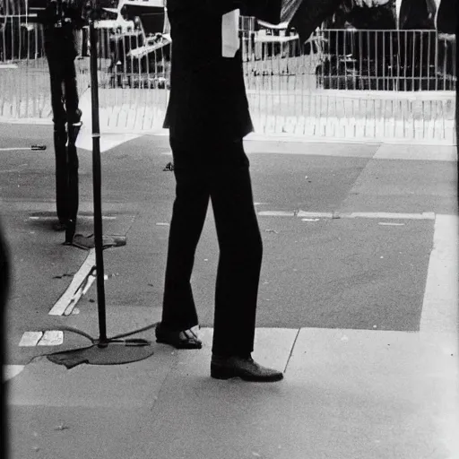 Prompt: joe biden 1980s street performer