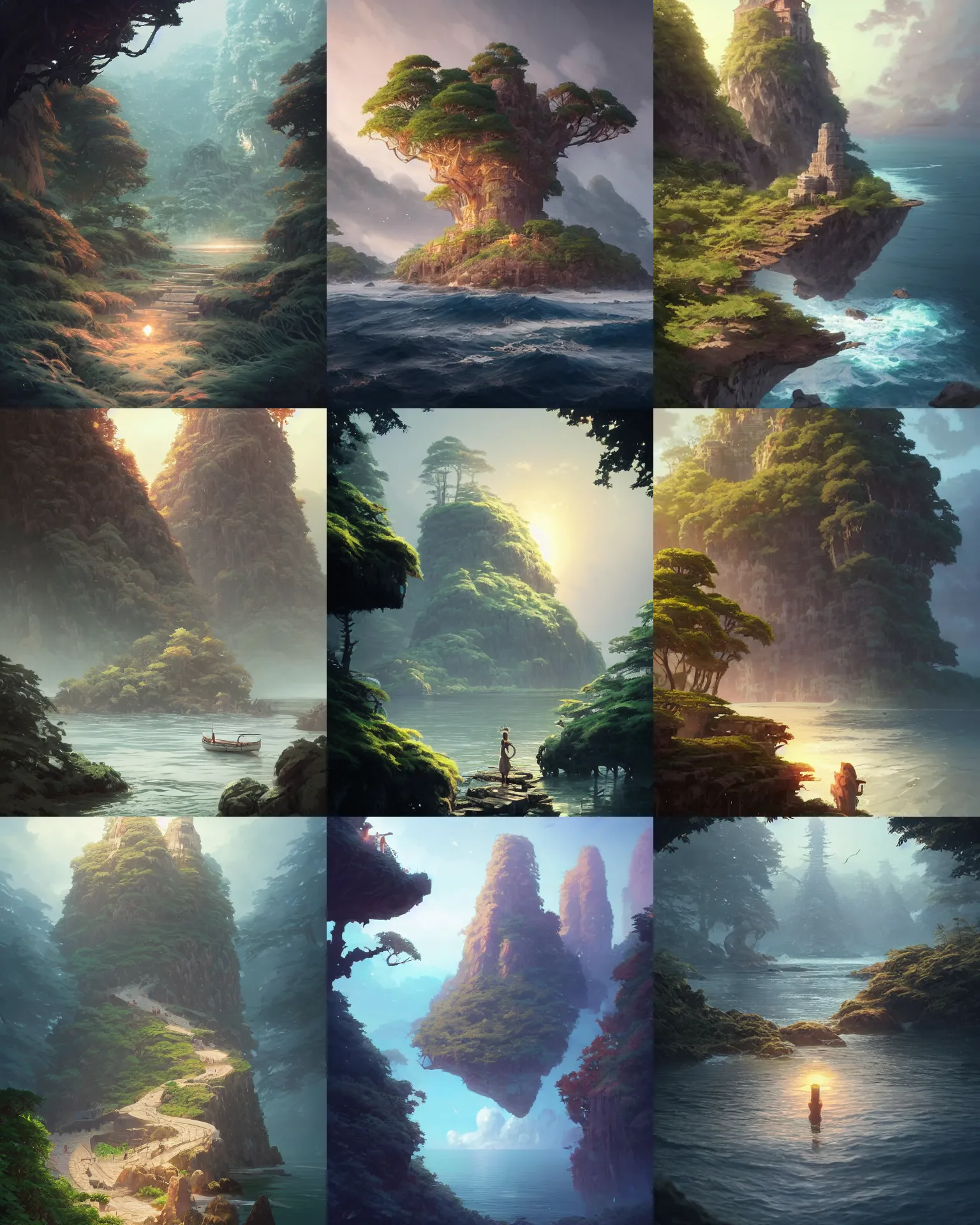 Prompt: island of turii, magnificent, medium shot, close up, details, sharp focus, elegant, highly detailed, illustration, by Jordan Grimmer and greg rutkowski and PiNe(パイネ) and 薯子Imoko and 香川悠作 and wlop and maya takamura, intricate, beautiful, Trending artstation, pixiv, digital Art