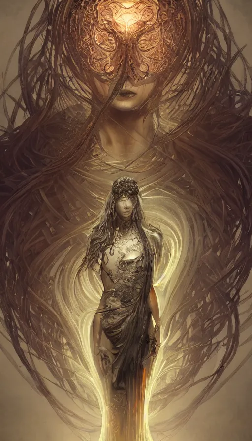 Image similar to death, fame of thrones, lord of daggers, neon, fibonacci, sweat drops, intricate fashion clothing, insane, intricate, highly detailed, surrealistic, digital painting, artstation, concept art, smooth, sharp focus, illustration, Unreal Engine 5, 8K, art by artgerm and greg rutkowski and alphonse mucha