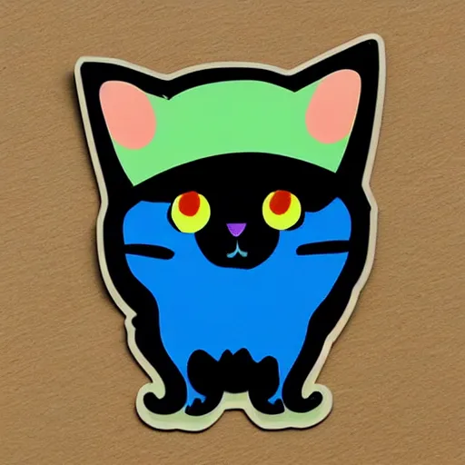 Image similar to cute colorful diecut cat sticker