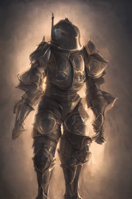 Image similar to full armored knight errant | solarpunk genre | artstation | dramatic lighting