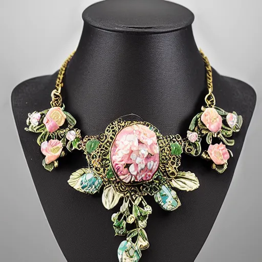 Prompt: vintage floral jewelry