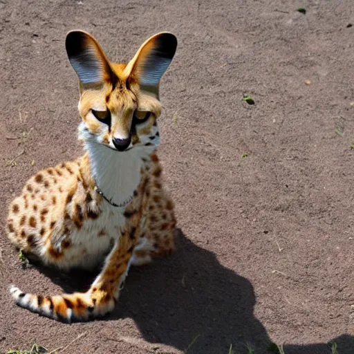 Image similar to a serval eating a delicious timbit