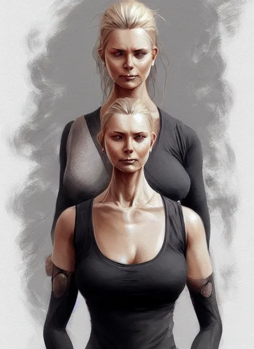 Image similar to full body portrait of finnish woman yoga artist, accessories, elegant, highly detailed, digital illustration, trending in artstation, trending in pinterest, glamor pose, concept art, smooth, sharp focus, art by artgerm and greg rutkowski