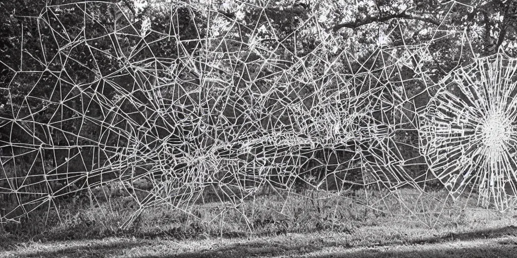 Prompt: bw polaroid sculpture of a huge iron spider in the fence of the hermitage in st. petersburg grain light glare