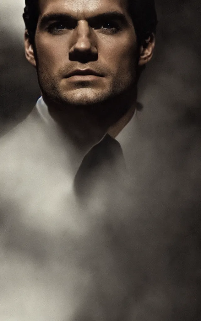 Image similar to portrait of henry cavill in the role of james bond, by camille corot, cinematic, moody lighting, cinematic lighting