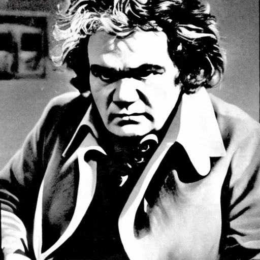 Prompt: beethoven as hoss in bonanza!!!