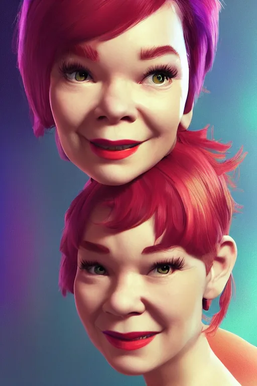 Prompt: shirley macLaine as a pixar character, vivid colors, high details, cinematic, 8k resolution, beautiful detailed, photorealistic, digital painting, artstation, concept art, smooth, sharp focus, illustration, fantasy background, artstation trending, octane render, unreal engine