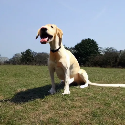 Prompt: a very long dog. photograph.