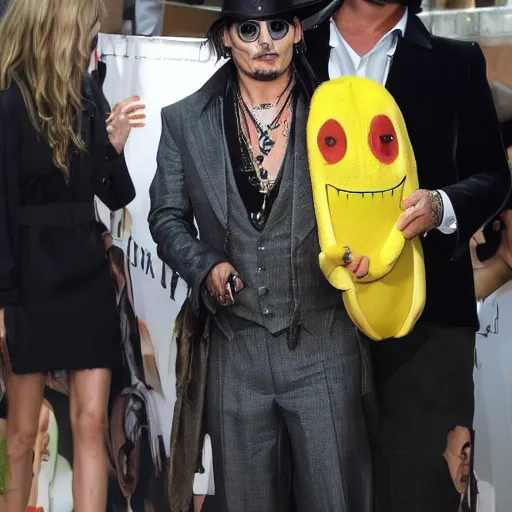 Prompt: johnny depp in banana costume