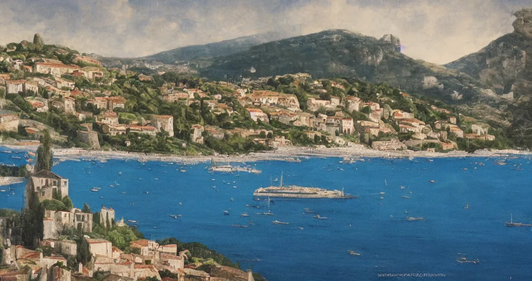 Prompt: matte painting of south of france country