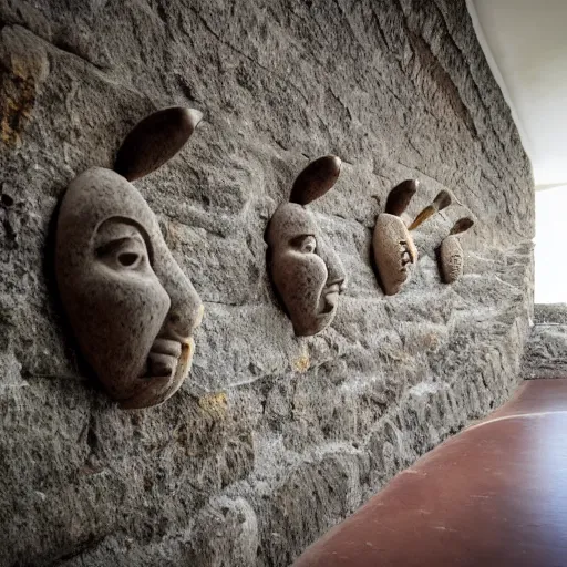 Image similar to the stone walls are inlaid with numerous ear sculptures