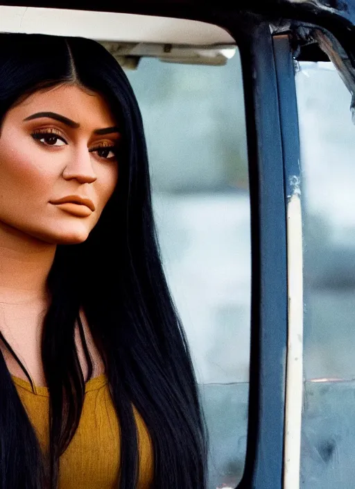 Prompt: film still of kylie Jenner as ice cube in Friday.