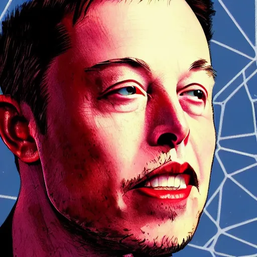 Image similar to elon musk with a cube head, photorealistic