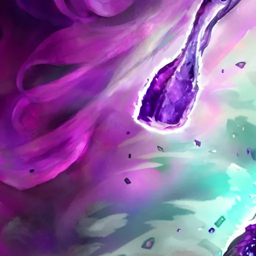 Prompt: purple infinite essence artwork painters tease rarity, void chrome glacial purple crystalligown artwork teased, shen rag essence dorm watercolor image tease glacial, iwd glacial whispers banner teased cabbage reflections painting, void promos colo purple floral paintings teased rarity