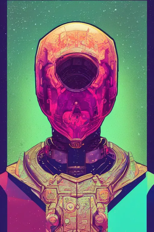 Image similar to portrait of jewel orbfolk commander in the style of Rob Lefield and Dan Mumford , trending on artstation, digital art,surrealism ,macro,blueprint ,vaporwave ,