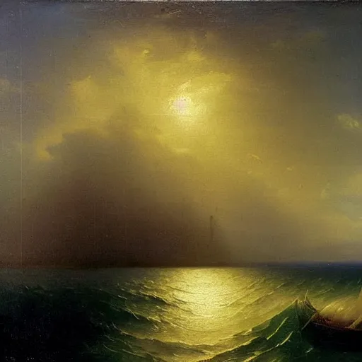 Prompt: an anatomy of oceans, in the style of ivan aivazovsky, oil on canvas, the louvre