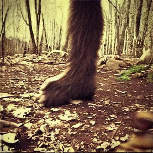 Prompt: “bigfoot caught on camera, found footage, realistic, shakey cam, scary”