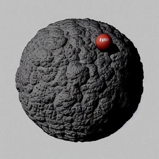 Prompt: a ball made of humans floating above lava, 3D render