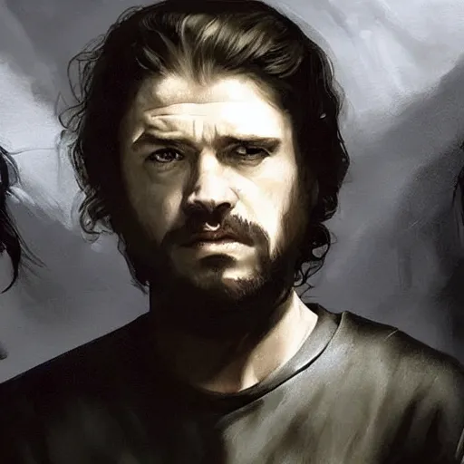 Prompt: game of thrones trailer, moody, highly detailed, dynamic lighting, painting by caravaggio, painting