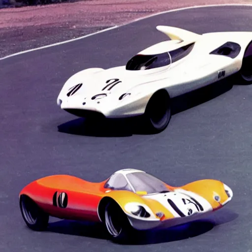 Image similar to 1 9 6 0 s rocket car concept, retrofuturism, le mans,