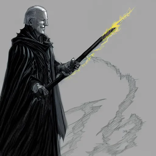 Prompt: joe biden wizard in a dark cloak, concept art, fantasy, fantasy art, trending on artstation, highly detailed, award winning, museum piece