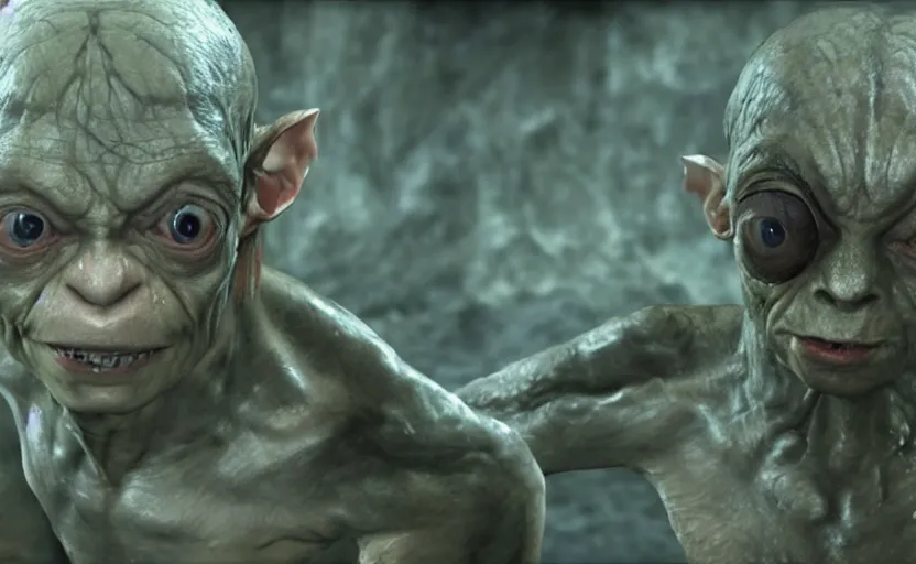 Prompt: a screenshot of gollum in metal gear solid 3,