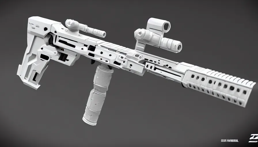 Prompt: extremely detailed ultra realistic side view photo sci fi minimalist coilgun rifle, detailed trigger, chemically propelled, electric, smooth streamline, elegant sleek smooth body, white paint, battery and wires, railgun, chemrail, gauss, smooth utopian design, ultra high quality, octane, cod, destiny, warframe, terminator