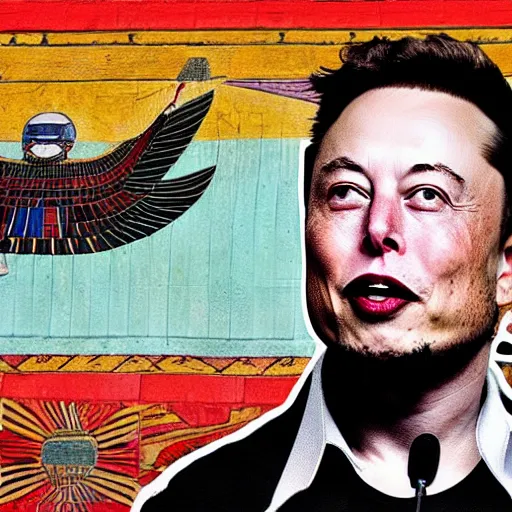 Image similar to elon musk as egyptian mural