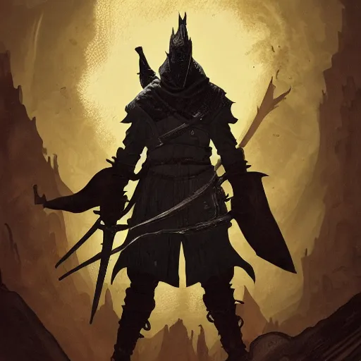 Image similar to an ultra detailed vector image of solaire of astora dressed as the hunter from bloodborne, concept art by alphonse mucha and greg rutkowski, scary shadows, blood moon eclipse, octane render, liminal space