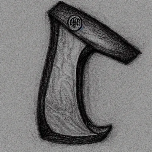 Image similar to small hatchet axe, pencil sketch