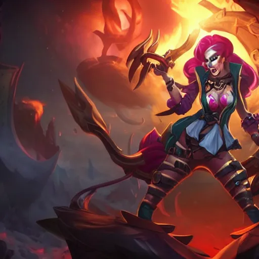 Image similar to the new league of legends skin for Miss Fortune is called Demon Pirate