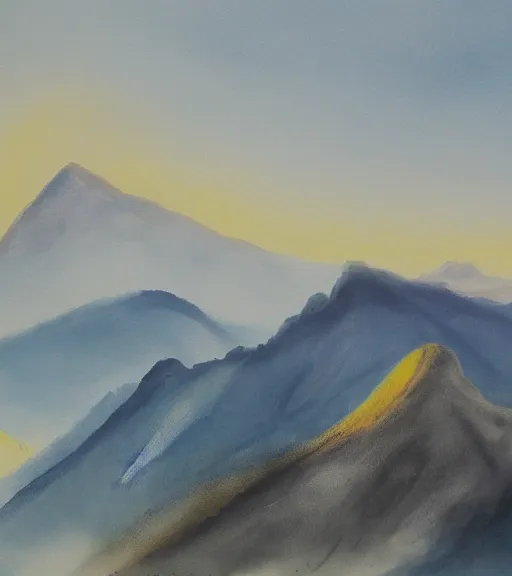 Prompt: painting of mountains by lan ying