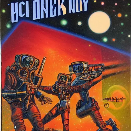 Prompt: sci - fi book cover by frank kelly freas